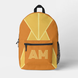 Trendiges verbranntes Orange und cremefarbenes geo Bedruckter Rucksack