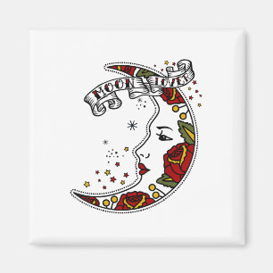 Trendiges Vintage-Mond-Tattoo _1  Magnet
