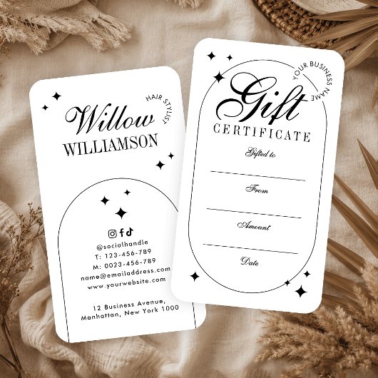 Trendiges Vintage-Script Minimalist Geschenkgutsch