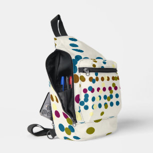 Trendiges weiches Elfenbein mit mehrfarbigen Punkt Crossbody Bag