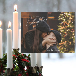 Trendiges Weihnachtsfoto von romantischem Paar  Postkarte