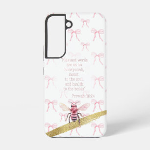 Trendiges Weiß Rosa Coquette Gitter Glaube Rosa Bi Samsung Galaxy Hülle