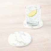 Trendiges weißes Marmor Elegantes Design Vorlage R Getränkeuntersetzer (Seite)