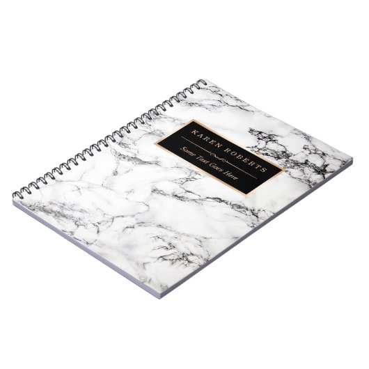 Trendiges, weißes Marmorgestein Textur Moderne Loo Notizblock (Linke Seite)