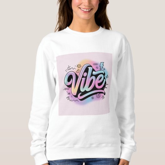 Trendiges weißes Outfit Sweatshirt (Vorderseite)