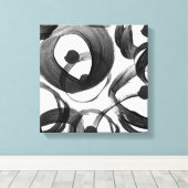 Trendiges, weißes, schwarzes Wasserfarbenbürstchen Leinwanddruck (Insitu (Holzboden))