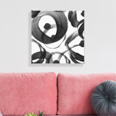 Trendiges, weißes, schwarzes Wasserfarbenbürstchen Leinwanddruck (Insitu (Wohnzimmer))