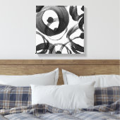 Trendiges, weißes, schwarzes Wasserfarbenbürstchen Leinwanddruck (Insitu (Schlafzimmer))