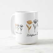 Trendiges Wildblumen-Design Kaffeetasse (Vorderseite Links)