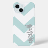 Trendiges Zickzack Muster mit großem kalligraphisc Case-Mate iPhone Hülle (Rückseite)