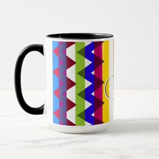 Trendiges Zickzack Streifenmuster #14 Tasse (Links)