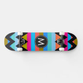 Trendiges Zickzack Streifenmuster #4 Skateboard (Horizontal)