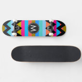 Trendiges Zickzack Streifenmuster #4 Skateboard (Horizontal)