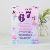 Trending 6 7 Meme Ballerina Girl Fairy Birthday Einladung (Stehend Vorderseite)