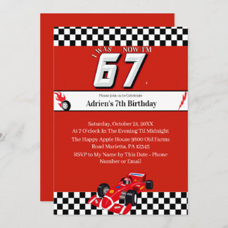 Trending 6 7 Meme | Race Car Boy Racing Birthday Einladung
