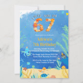 Trending 6→7 Meme Under the Sea Birthday Einladung (Vorderseite)