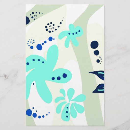 Trending abstrakte Muster helle Farbe Blumenblume Briefpapier (Vorderseite)