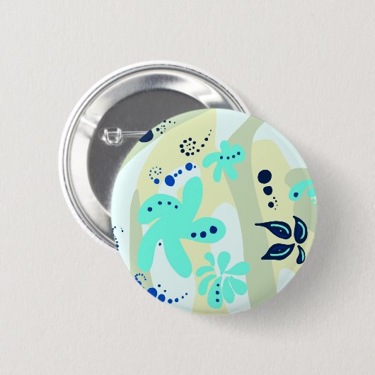 Trending abstrakte Muster helle Farbe Blumenblume Button (Vorne & Hinten)