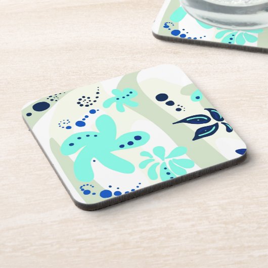 Trending abstrakte Muster helle Farbe Blumenblume Untersetzer (Linke Seite)