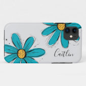Trending Daisy aquamarine Ink Art Case-Mate iPhone Hülle (Rückseite (Horizontal))
