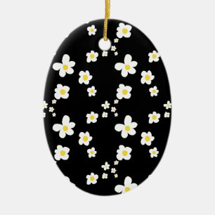 Trending daisy Muster schwarz gelb weiß, modern Keramik Ornament