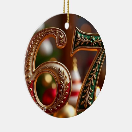 Trending Elegant Six Seven Christmas Meme Keramik Ornament (Rechts)