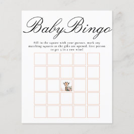 Trending Giraffe Baby Shower Bingo Paper Sheet