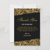 Trending Gold Glitter Sparkles Retirement Party Dankeskarte (Vorderseite)