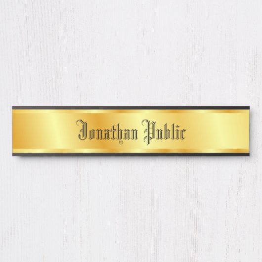 Trending Gold Look Nostalgy Typografy Script Name Türschild (Vorderseite )