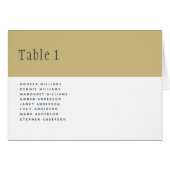 Trending Gold White Wedding Tischnummer Names (Vorderseite (Horizontal))