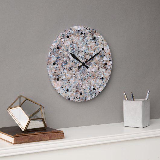 Trending Gray Mauve Taupe Marble Granite Muster Große Wanduhr (Büro)