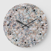 Trending Gray Mauve Taupe Marble Granite Muster Große Wanduhr (Vorderseite)