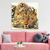 Trending Leopard Blue Eyes Leinwanddruck (Insitu (Wohnzimmer))