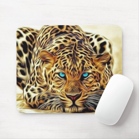 Trending Leopard Blue Eyes Mousepad (Mit Mouse)