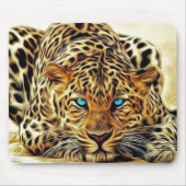 Trending Leopard Blue Eyes Mousepad (Vorne)