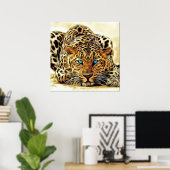 Trending Leopard Blue Eyes Poster (Heimbüro)