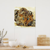 Trending Leopard Blue Eyes Poster (Küche)