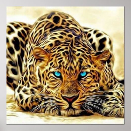 Trending Leopard Blue Eyes Poster (Vorne)
