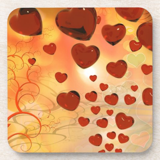 Trending Liebe Herzen, Accessoires. Valentinstag Getränkeuntersetzer (Vorderseite)