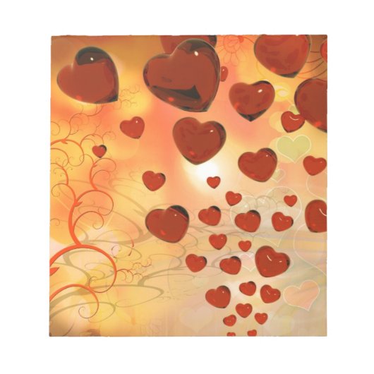 Trending Liebe Herzen, Accessoires. Valentinstag Notizblock (Vorderseite)