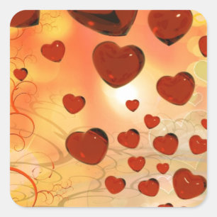 Trending Liebe Herzen, Accessoires. Valentinstag Quadratischer Aufkleber