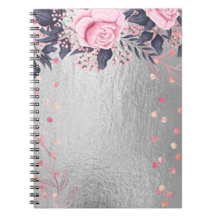 Trending Metallic Floral Stationery Budget Girly Notizblock