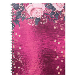 Trending Metallic Floral Stationery Budget Girly Notizblock