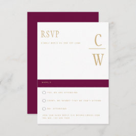 Trending Modern Berry Wine Gold Wedding RSVP