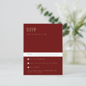 Trending Modern Burgundy Gold Wedding RSVP Postca Postkarte (Stehend Vorderseite)