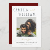 Trending Modern Wedding DANK IHNEN FOTO Einladung (Vorne/Hinten)