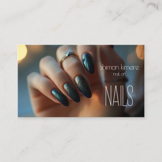 Trending Nail Art Magnetic Grunge Visitenkarte (Vorderseite)