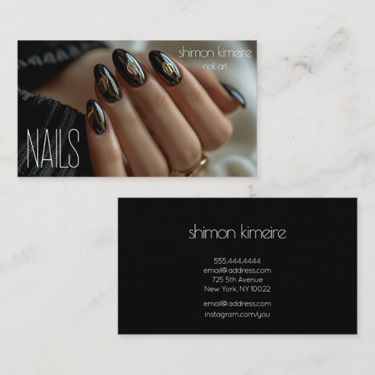 Trending Nail Art Molten Gold Visitenkarte (Vorne/Hinten)