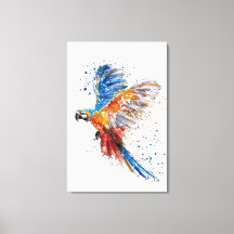 Trending Parrot Aquarellbilder gekrempelte Canvas 
