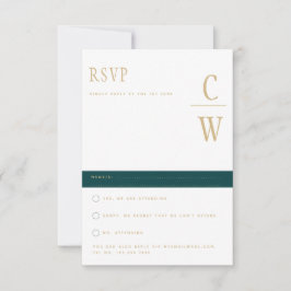 Trending Peacock AQUAMARIN Green Gold Wedding RSVP
